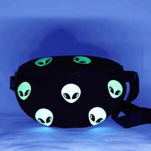 SPOOKYVILLE CRITTERS Alien Glow in the Dark AOP Fanny Pack